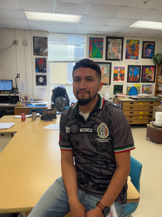 Art Teacher Mr. Puga in his classroom 